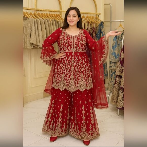 Dresses & Skirts - PARTY WEAR DRESS SALWAR KAMEEZ WEDDING DESIGNER BOLLYWOOD INDIAN NEW PAKISTANI